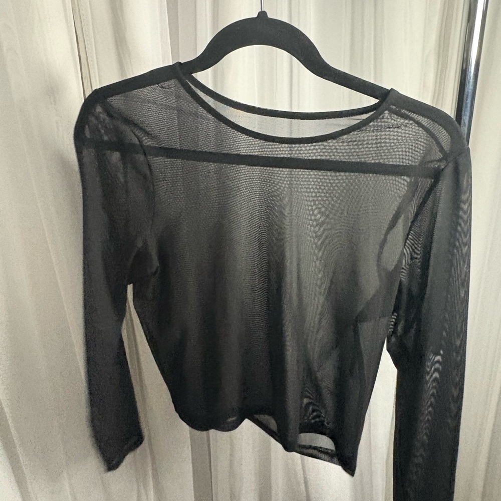 Hollister Black Mesh Blouse